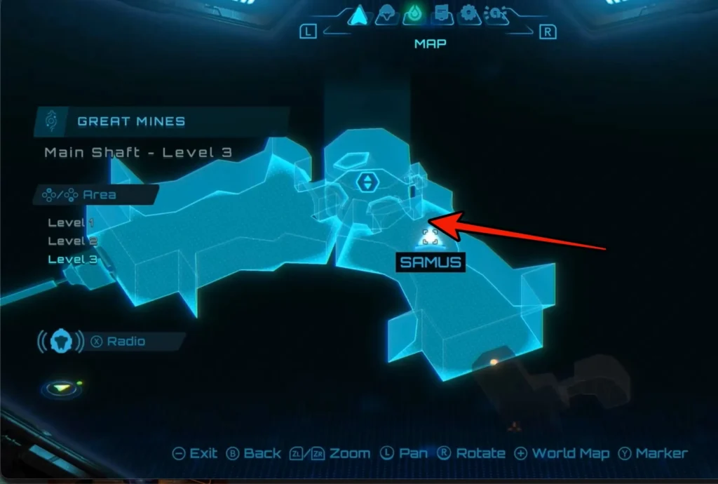 Scout Bot #5: Great Mines - Main Shaft Level 3 in Metroid Prime 4 Beyond