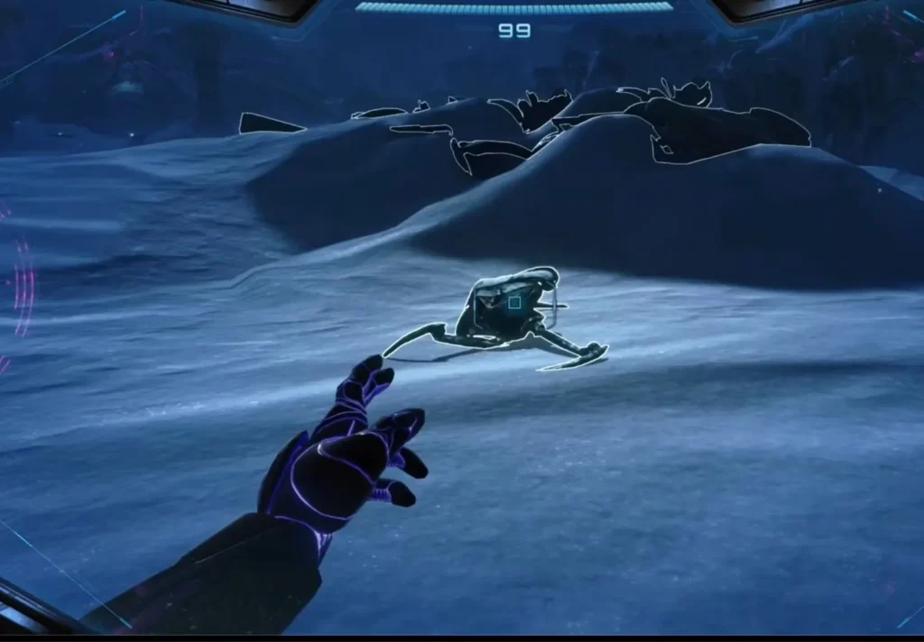 Scout Bot #3: Ice Belt - Snowfield Junk Pile in Metroid Prime 4 Beyond