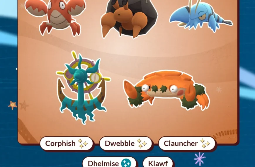 Événement Pokémon GO de janvier 2026&nbsp;: Klawf de la 9e génération et Dhelmise chromatique font leur apparition dans Pinch Perfect