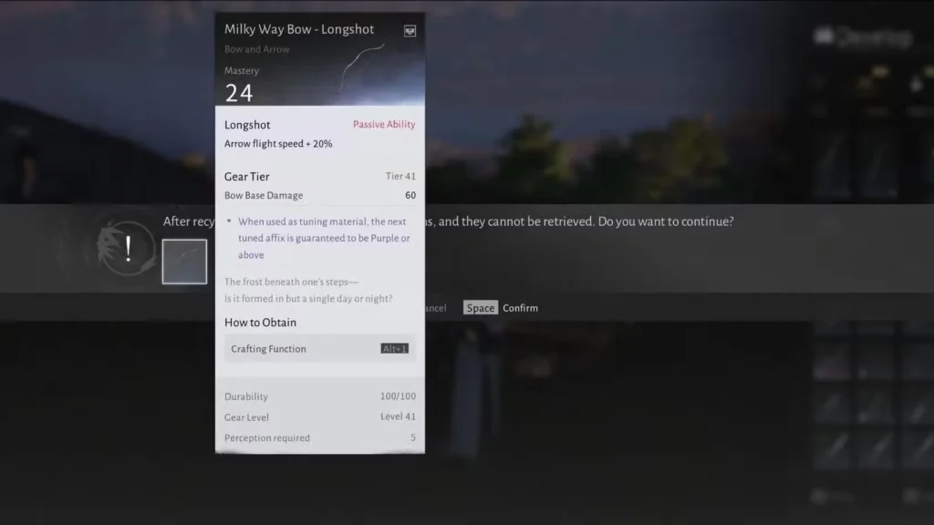 recycle old gear in where winds meet