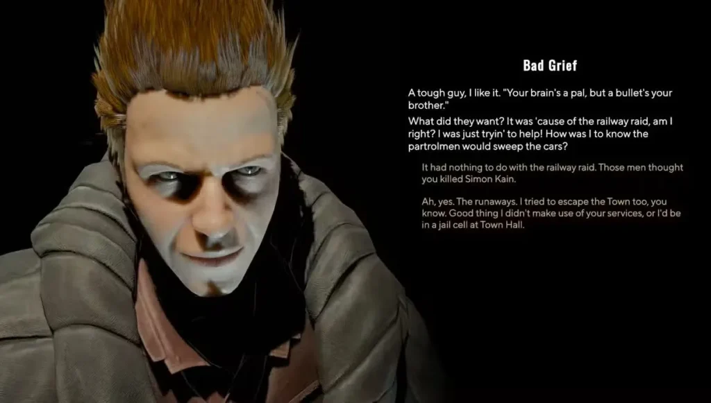 a conversation sequence with bad grief in pathologic 3