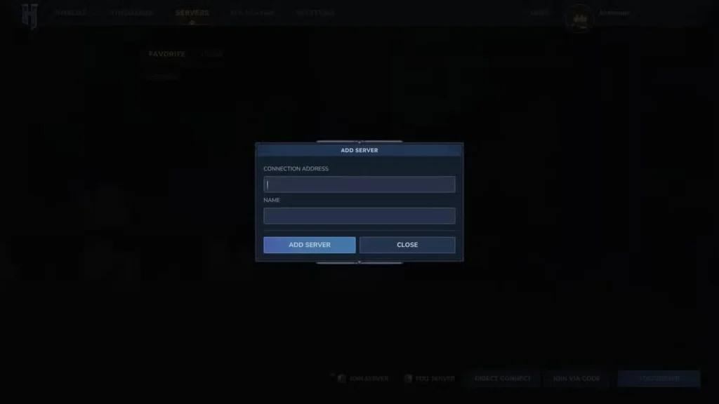 adding server in hytale