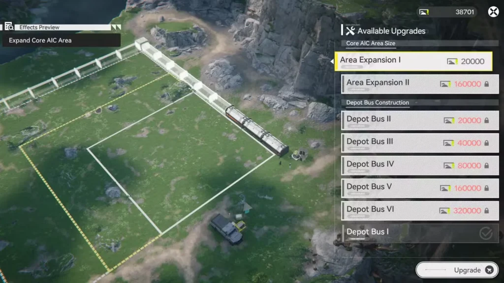 arknights endfield how expand core aic area size upgrade ak enfield cost unlock