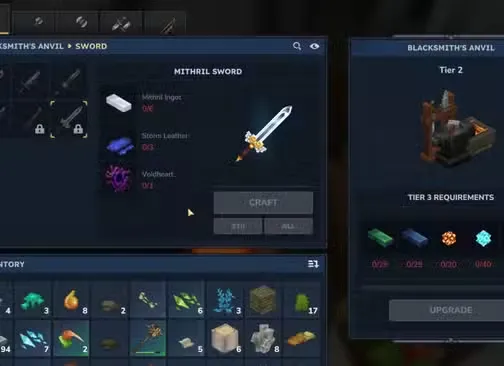 blacksmith's anvil upgrade weapons swords hytale