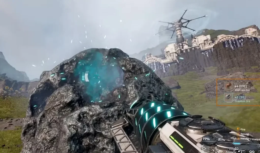 collecting wolfram and titanium ores in starrupture