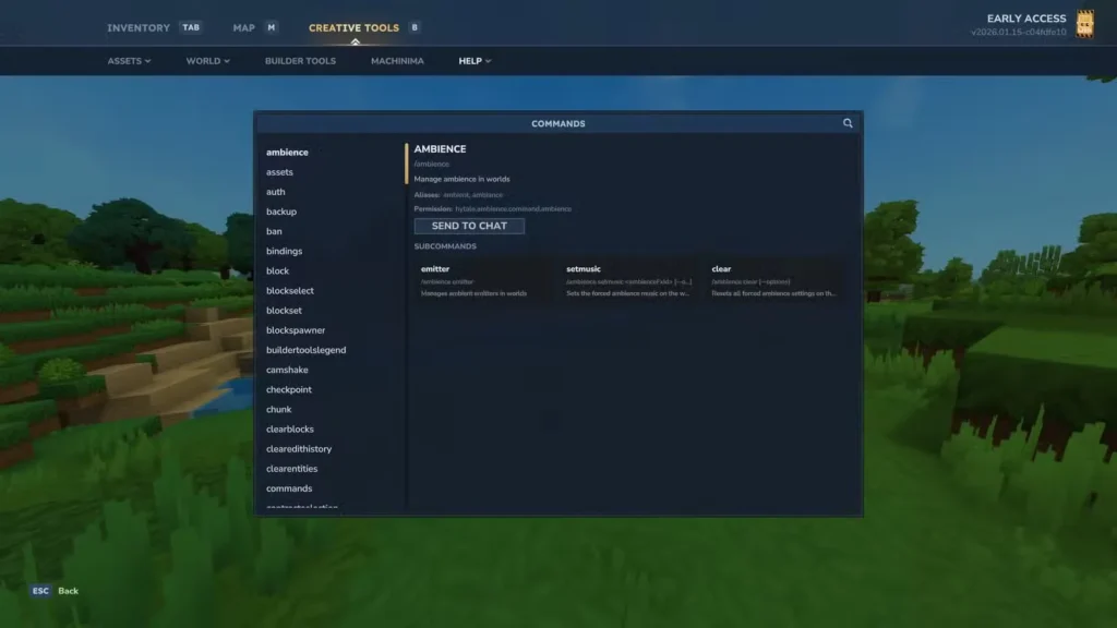 Complete List of All Console Commands in Hytale