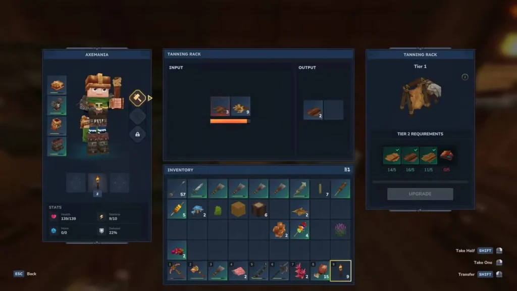 crafting leather in hytale