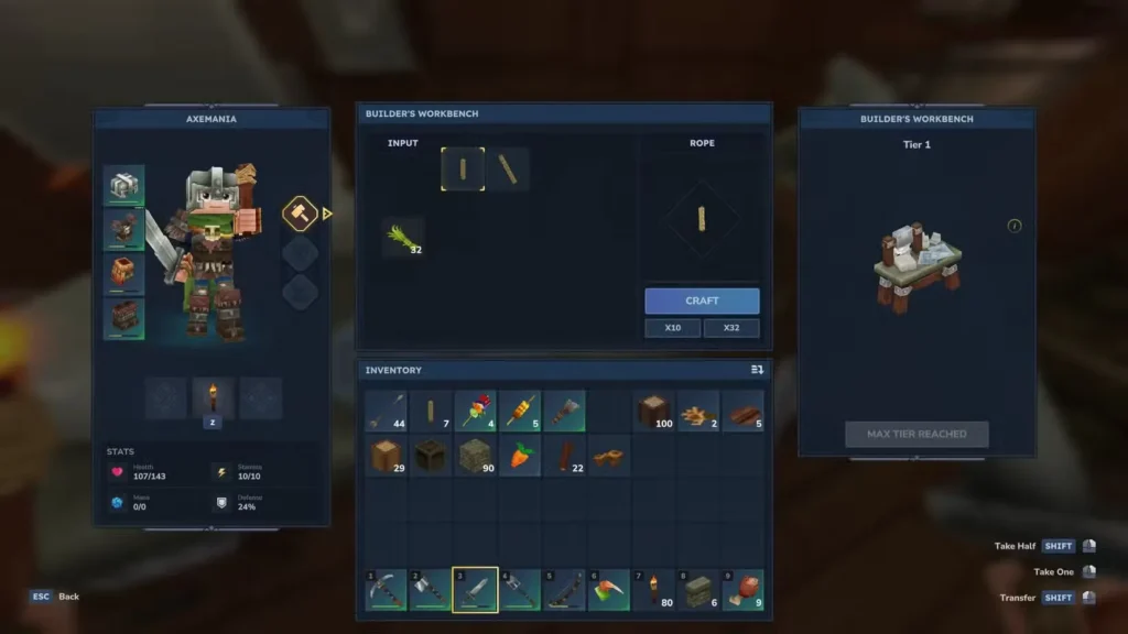 crafting rope in hytale