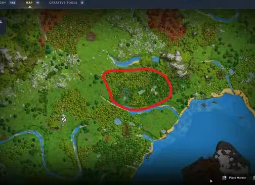 Emerald Grove Blood Rose Location Map in Hytale