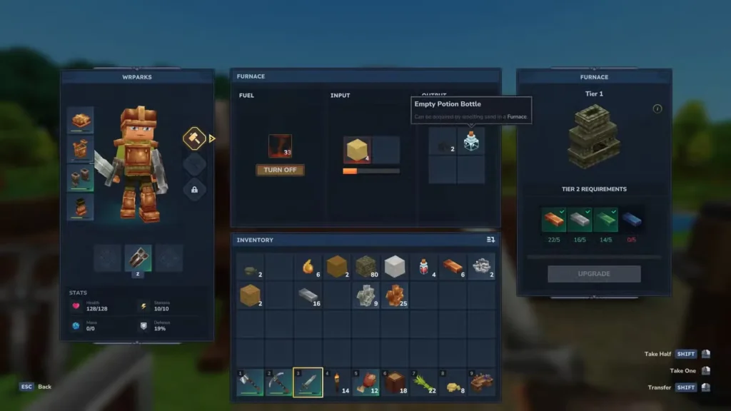 sand block in furnace in hytale