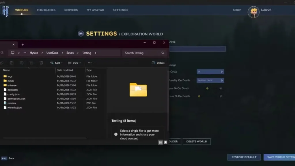 mod folder location in hytale