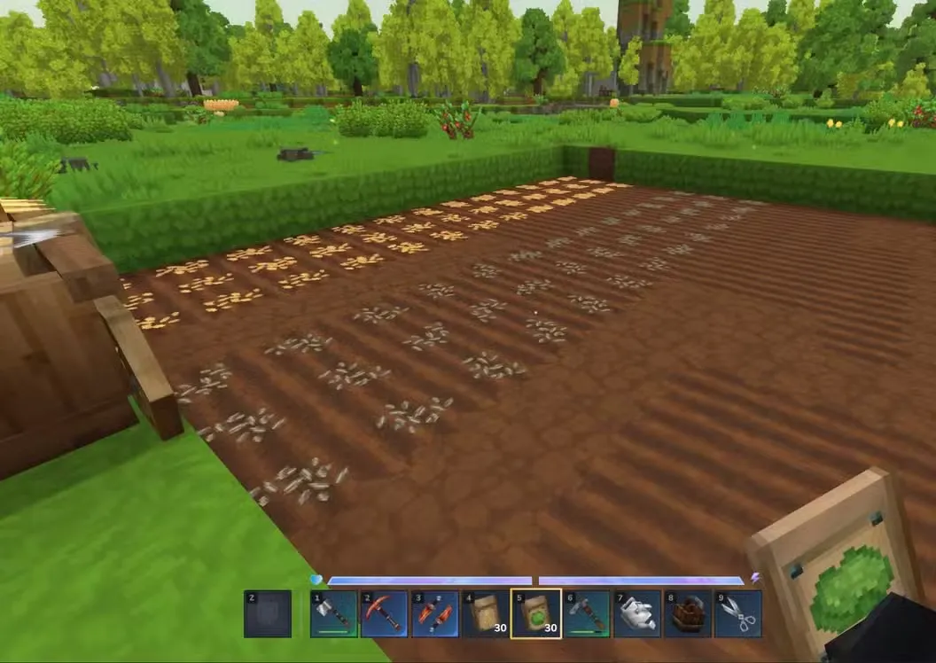 planting crops farm in hytale