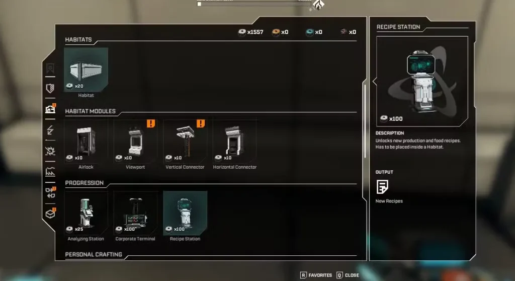 recipe station in starrupture