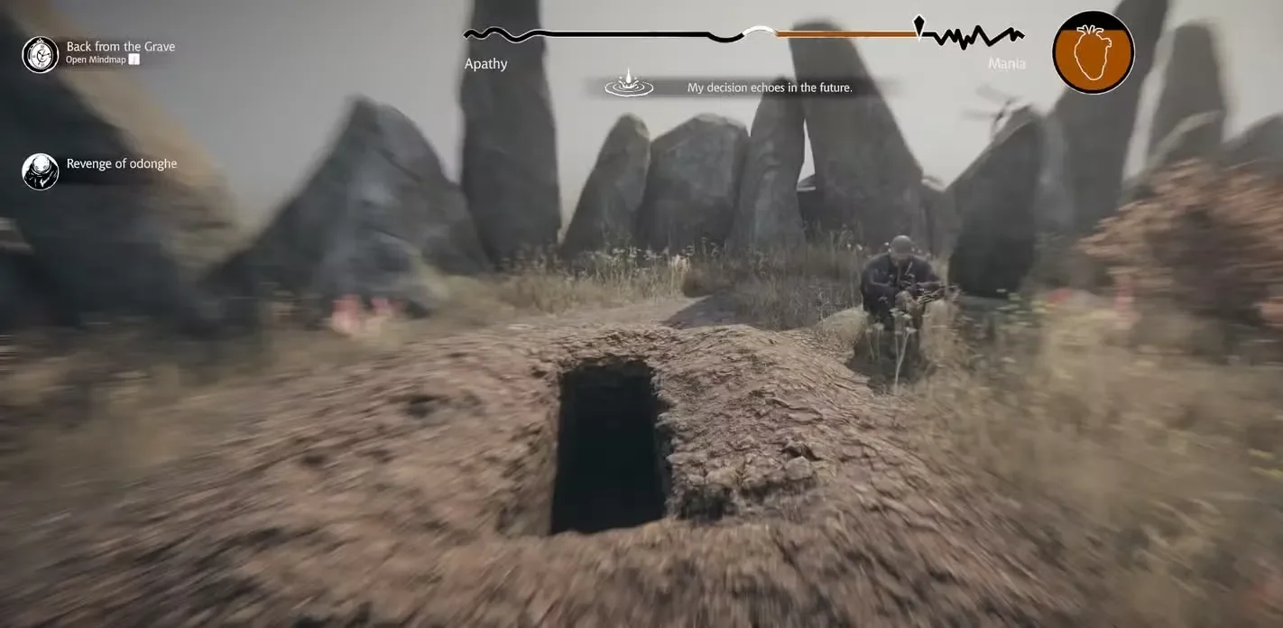 rubin sitting on the ground after saving him on day 4 in pathologic 4