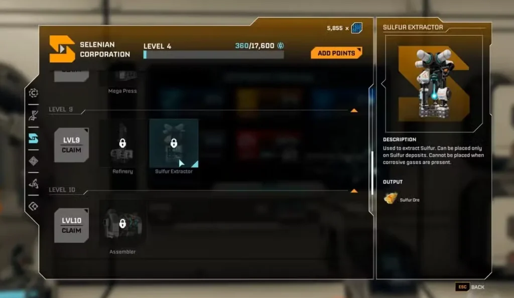 sulfur extraction in starrupture