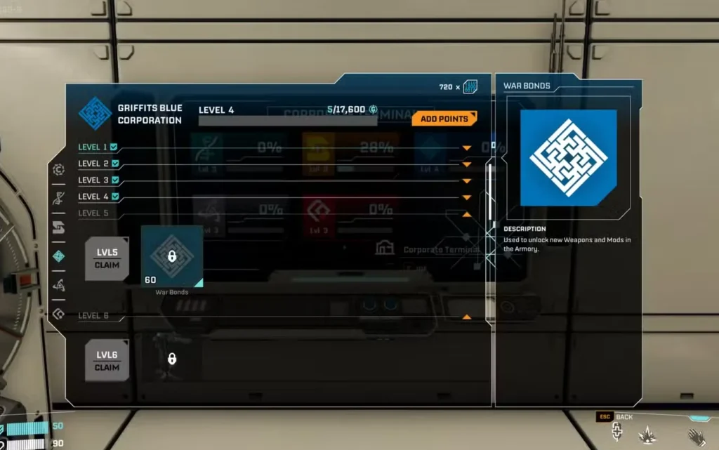 war bonds from griffiths blue corporation in starrupture