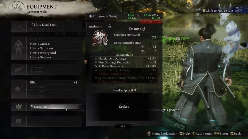 choosing kusanagi samurai form nioh 3