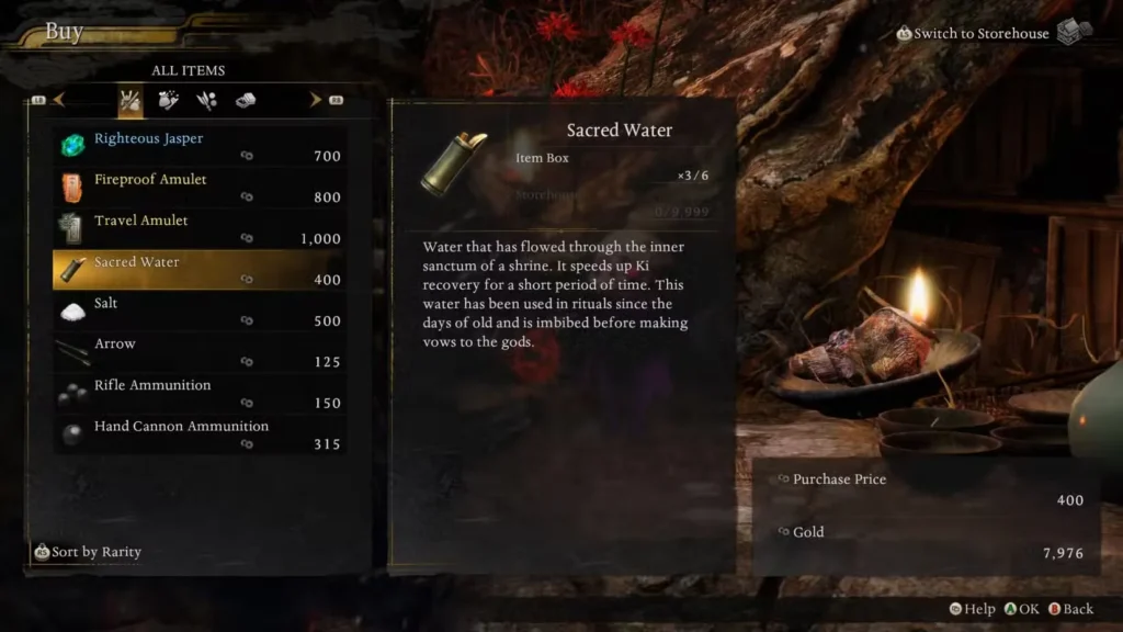 nioh 3 increase ki recovery speed by sacred water