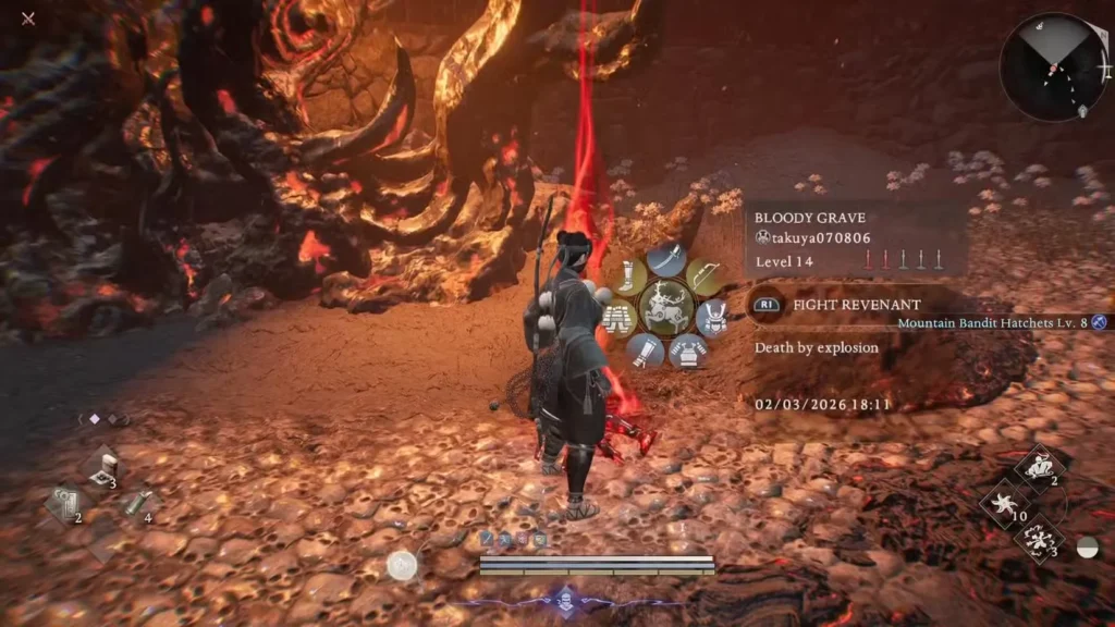 summon revenant on bloddy graves in nioh 3