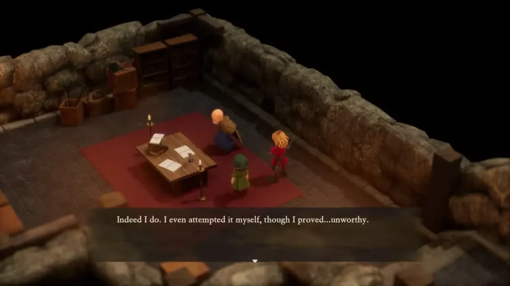 talking to the hermit for the trial room access key in dragon quest 7 reimagined