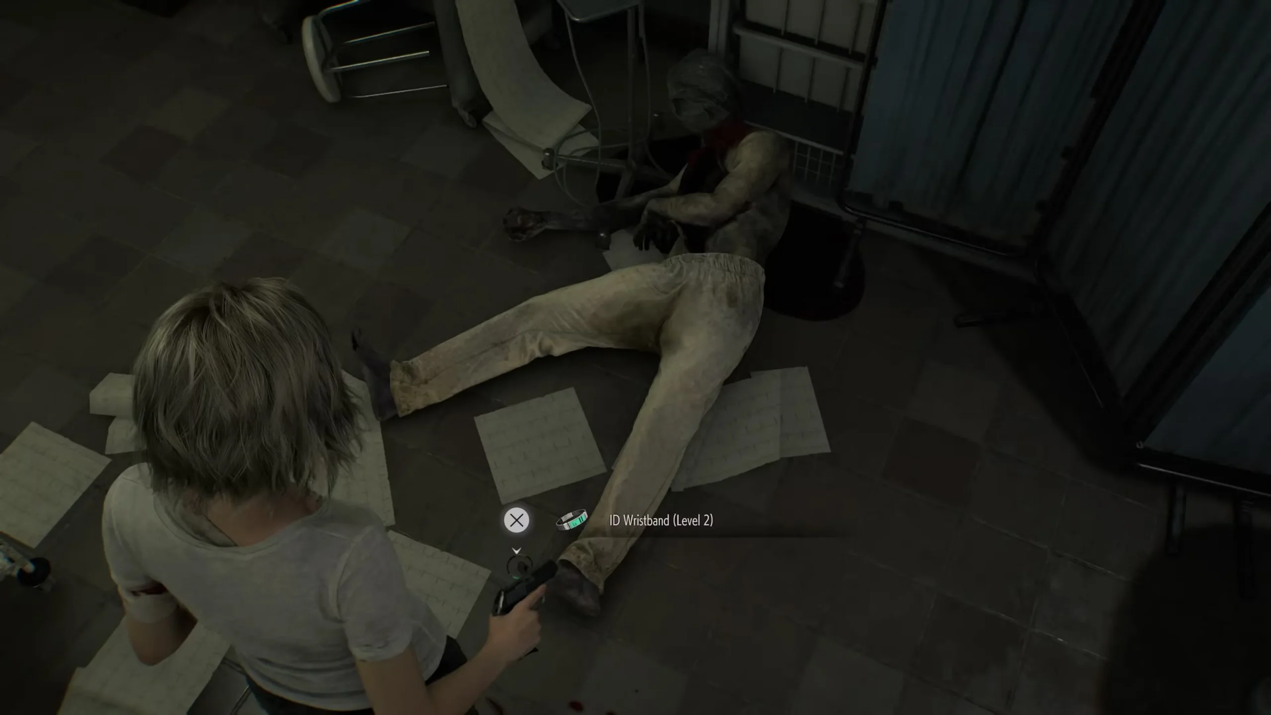 The organless corpse in the Examination Room in Resident Evil Requiem that must be revived to get the Level 2 ID Wristband