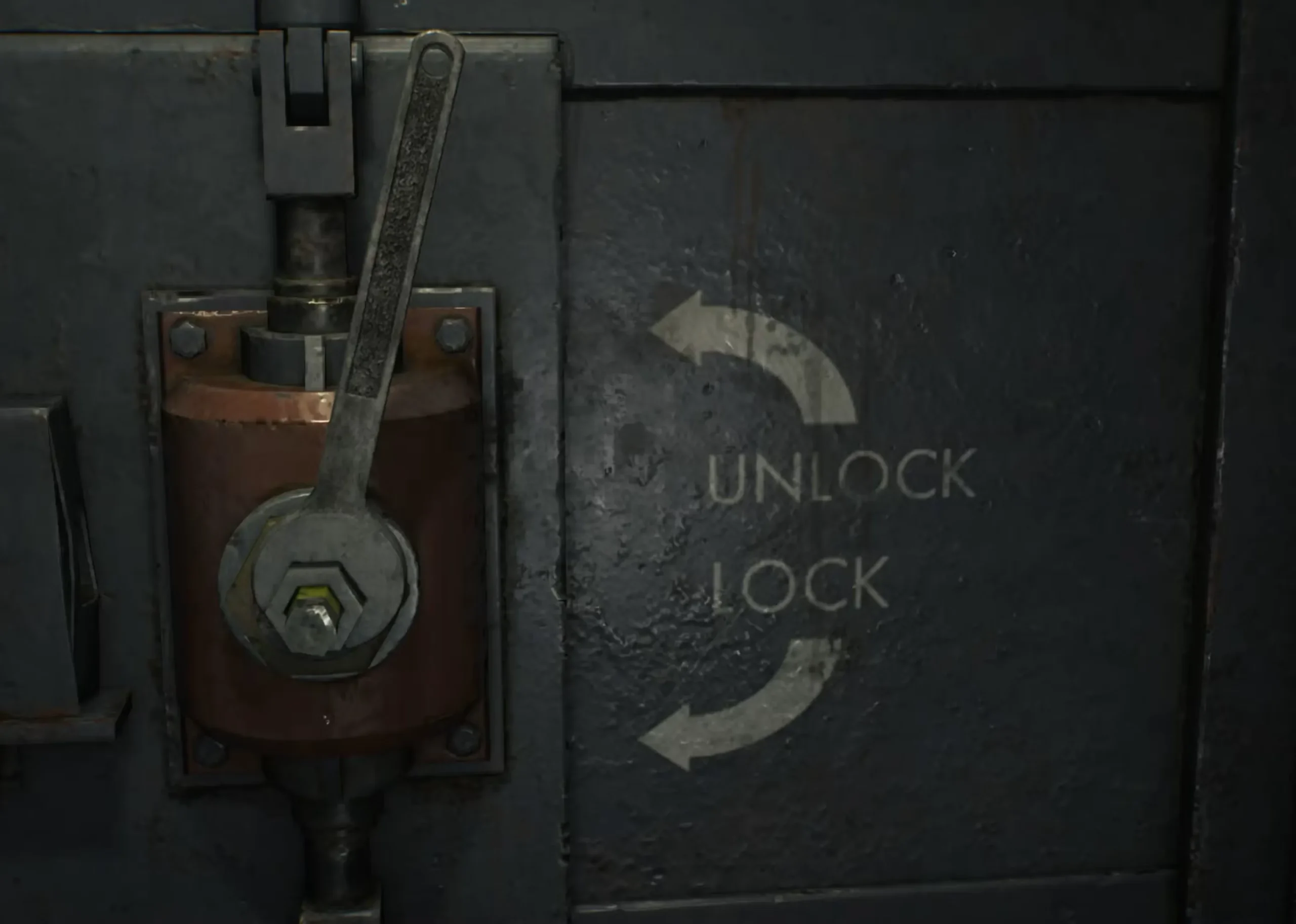 Using the Wrench on the hexagonal protrusion to open the Cold Storage door in Resident Evil Requiem