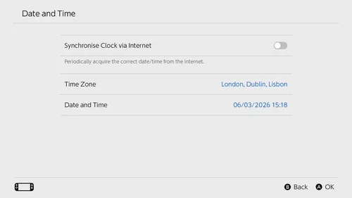 Switch 2 Date and Time Settings
