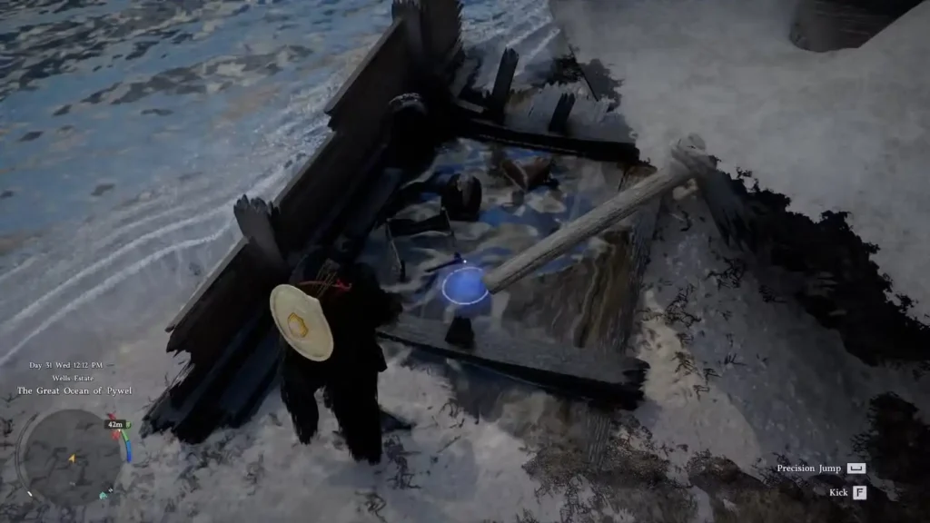 Double Headed Axe of Greed floating in the water