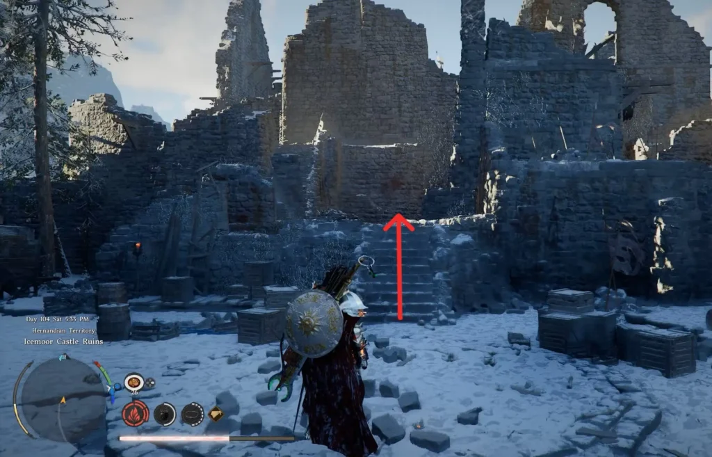 Travel to Icemoor Castle Ruins fallen kingdom rapier in crimson desert