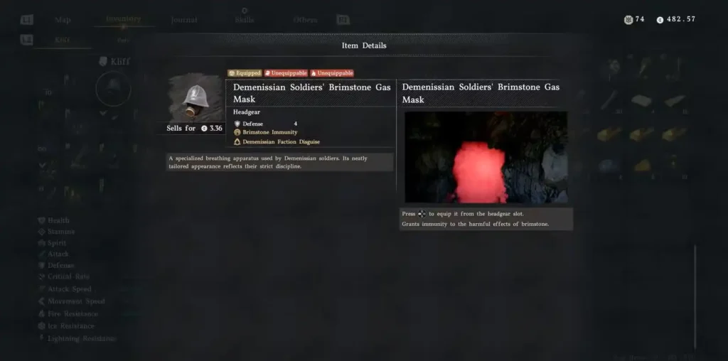 how does the gas mask work in crimson desert