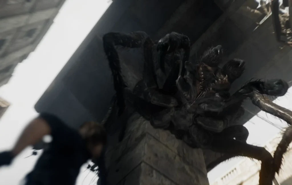 how to beat titan spinner giant spider in resident evil requiem