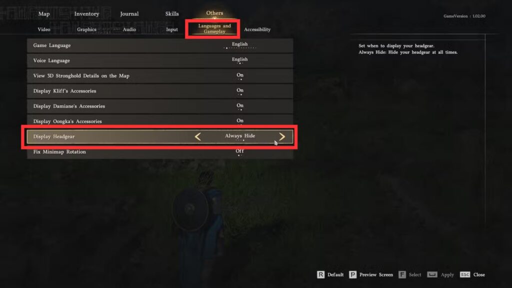 how to hide helmet crimson desert display headgear