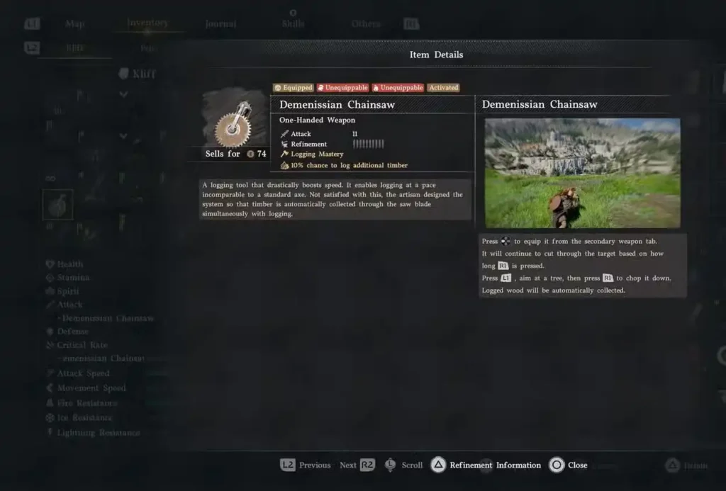 use the chainsaw in crimson desert
