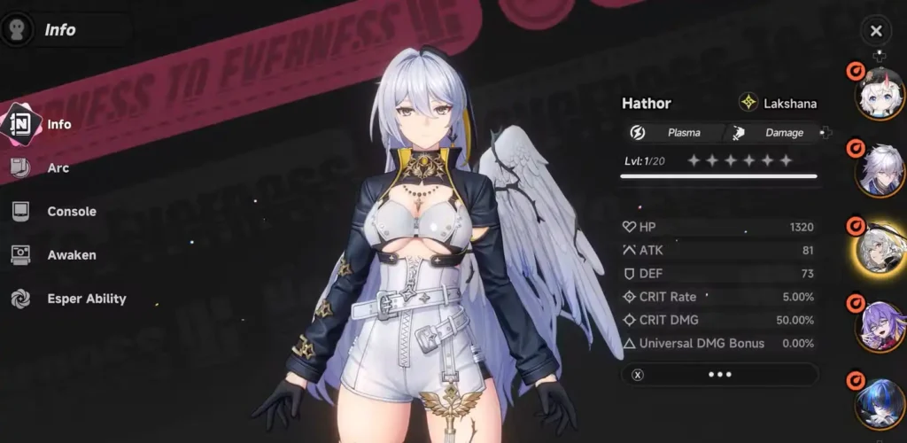 nte neverness to everness hathor profile page